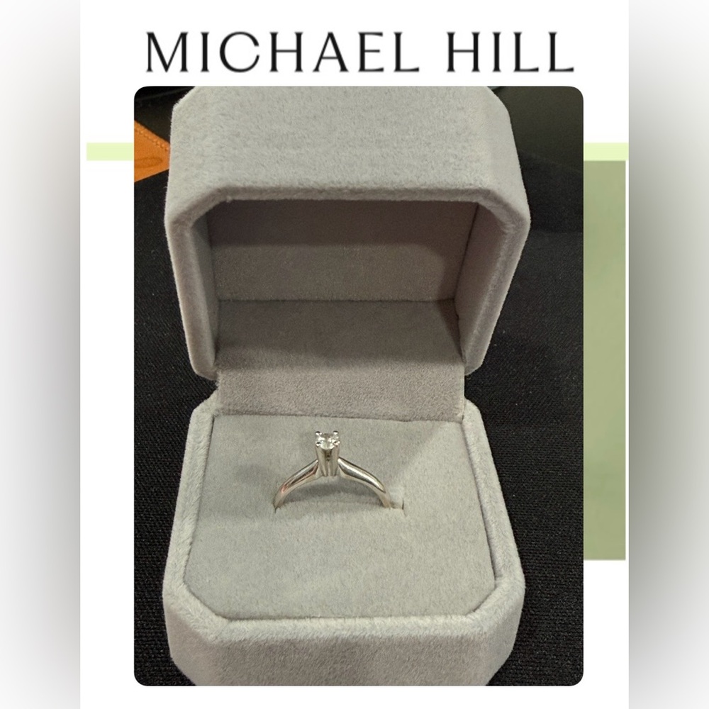Michael Hill White Gold Solitaire Ring .20carat Natural Diamond